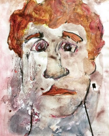 Painting titled "« L’homme mélancovi…" by Ananda Eva, Original Artwork, Acrylic