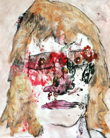 Painting titled "« Face aux ténèbres…" by Ananda Eva, Original Artwork, Acrylic