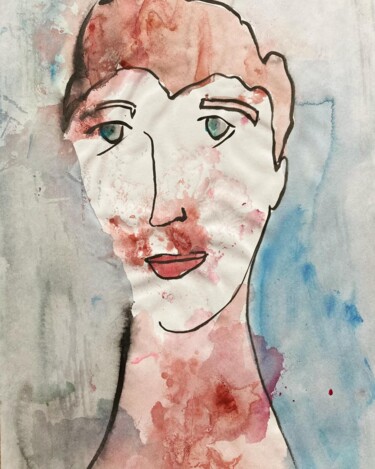 绘画 标题为“« L’homme fracassé…” 由Ananda Eva, 原创艺术品, 墨