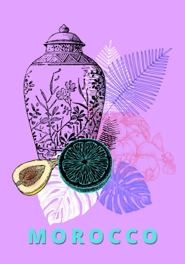 Voyager au Maroc / Traveling in Morocco / 前往摩洛哥 v.II Arts numériques intitulée "Voyager au Maroc /…" par Narine Mailyants, Œuvre d'art originale, Peinture numérique