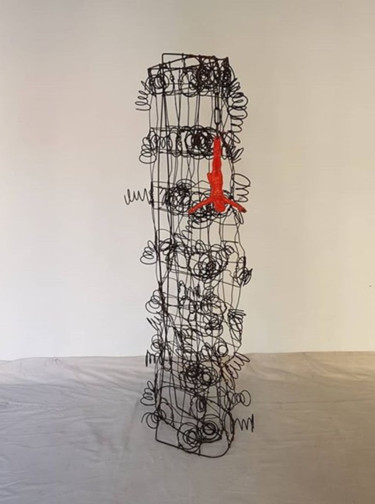 Escultura intitulada "Jésus Weissmuller" por Zenzivi Nora Yahiaoui, Obras de arte originais, Metais