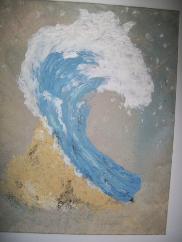 Painting titled "la vague" by Zéphyrin Bernard Saint, Original Artwork