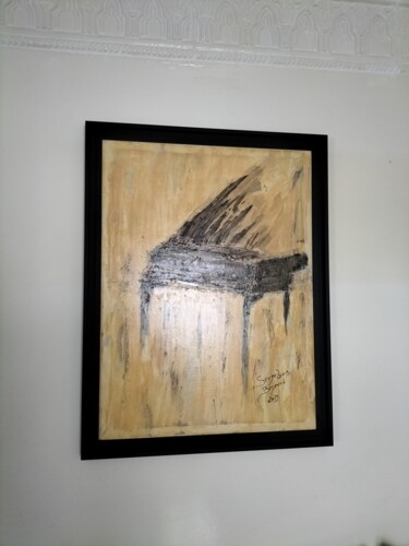Painting titled "piano" by Zéphyrin Bernard Saint, Original Artwork, Acrylic Mounted on Wood Stretcher frame