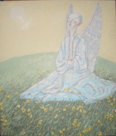 Painting titled "Angel in meditation" by Georgii Zernitskii George Zernitsky, Original Artwork