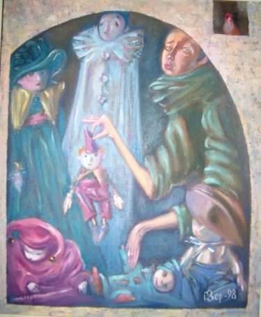 Painting titled "My dolls / Мои куклы" by Georgii Zernitskii George Zernitsky, Original Artwork