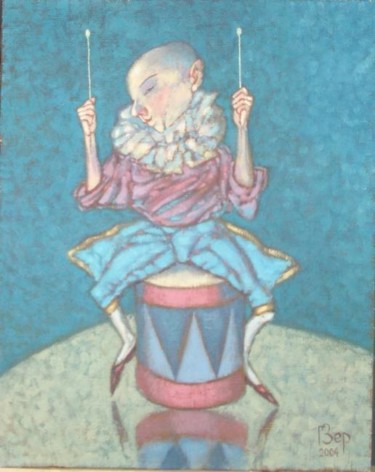 Painting titled "Drum / Барабан" by Georgii Zernitskii George Zernitsky, Original Artwork