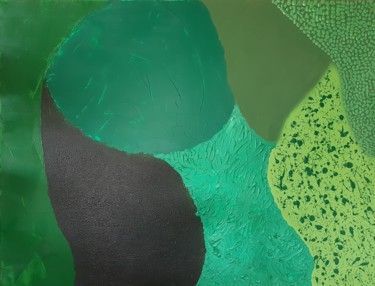 Peinture intitulée "Monochrome Vert" par Zeta, Œuvre d'art originale, Acrylique
