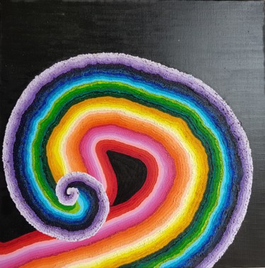 Peinture intitulée "Spirale Colorée" par Zeta, Œuvre d'art originale, Huile