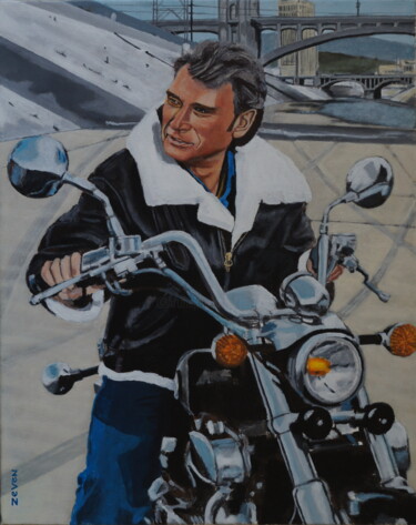 Peinture intitulée "Johnny Hallyday" par Zeven, Œuvre d'art originale, Acrylique