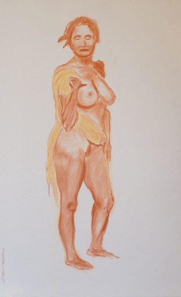 Drawing titled "nudo in piedi con d…" by Zeven, Original Artwork, Other