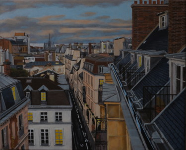 Malerei mit dem Titel "les toits de la rue…" von Zeven, Original-Kunstwerk, Acryl