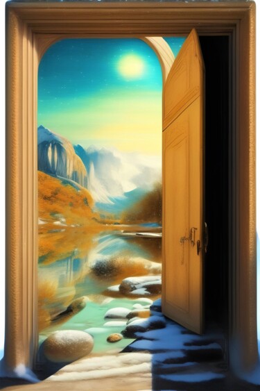 Digitale Kunst mit dem Titel "Only the doorframe…" von Zeyan Zyrus, Original-Kunstwerk, Digitale Malerei