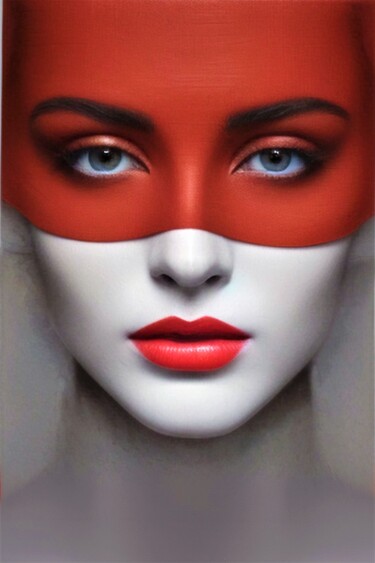 Digital Arts titled "The red mask" by Zeyan Zyrus, Original Artwork, Digital Painting