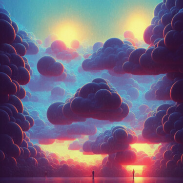 Digital Arts titled "purple clouds" by Zeyan Zyrus, Original Artwork, Digital Painting