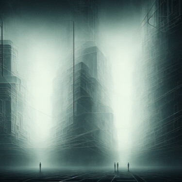 Digitale Kunst getiteld "The grey reality" door Zeyan Zyrus, Origineel Kunstwerk, Digitaal Schilderwerk