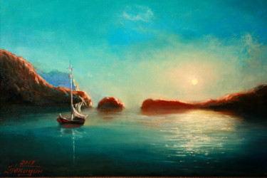 Картина под названием "морской пейзаж-Яхта…" - Eduardo, Подлинное произведение искусства, Масло