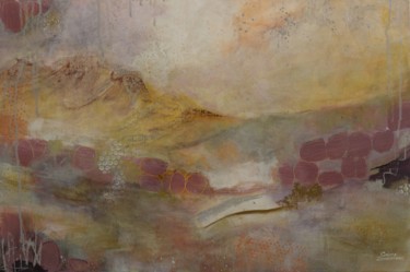 Pintura titulada "Foggy Dartmoor" por Galina Zimmatore, Obra de arte original, Acrílico Montado en Panel de madera