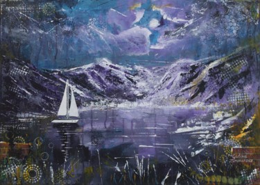 Schilderij getiteld "Entering the Fjord" door Galina Zimmatore, Origineel Kunstwerk, Acryl