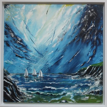 绘画 标题为“Yachts in the Bay” 由Galina Zimmatore, 原创艺术品, 油