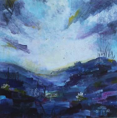 Painting titled "Lavender Field" by Galina Zimmatore, Original Artwork, Acrylic