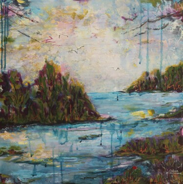 Картина под названием "After the rains" - Galina Zimmatore, Подлинное произведение искусства, Акрил Установлен на Деревянная…