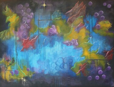Painting titled "BIRTH OF THE UNIVER…" by Galina Zimmatore, Original Artwork, Acrylic