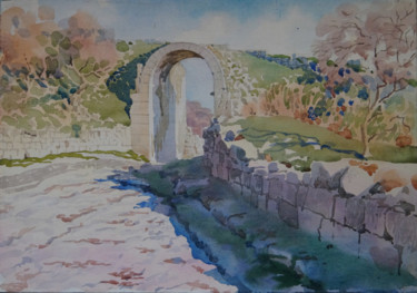 Картина под названием "У средних ворот" - Александр Згурский, Подлинное произведение искусства, Акварель