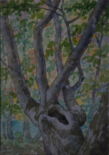 Картина под названием "На Чёрной речке" - Александр Згурский, Подлинное произведение искусства, Акварель