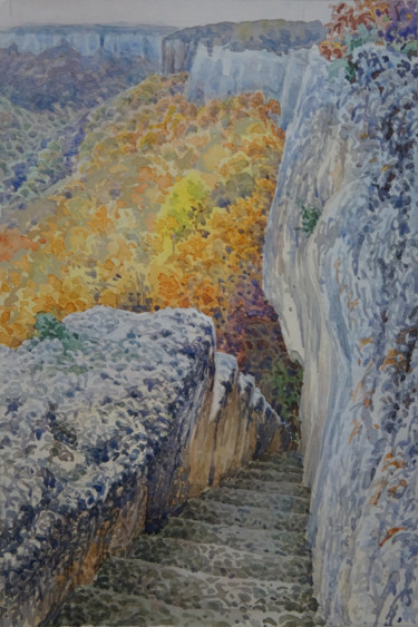 Картина под названием "Над Мариам дере." - Александр Згурский, Подлинное произведение искусства, Акварель