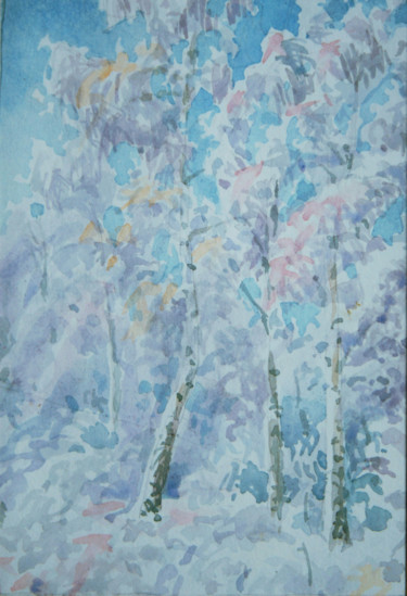 Картина под названием "Берёзы" - Александр Згурский, Подлинное произведение искусства, Акварель