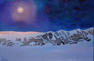 Картина под названием "Новогодний Бабуган." - Александр Згурский, Подлинное произведение искусства, Акварель