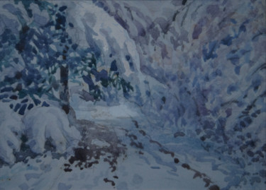 Картина под названием "Зима." - Александр Згурский, Подлинное произведение искусства, Акварель