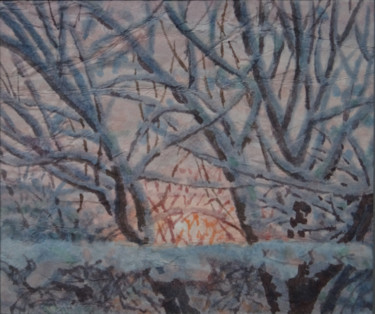 Картина под названием "Вечер" - Александр Згурский, Подлинное произведение искусства, Акварель