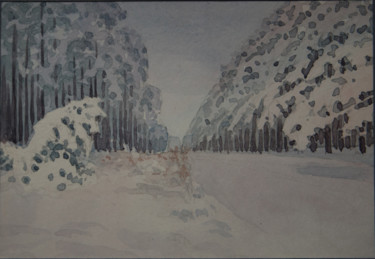 Картина под названием "Просека" - Александр Згурский, Подлинное произведение искусства, Акварель