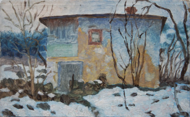 Картина под названием "Под лесом" - Александр Згурский, Подлинное произведение искусства, Масло