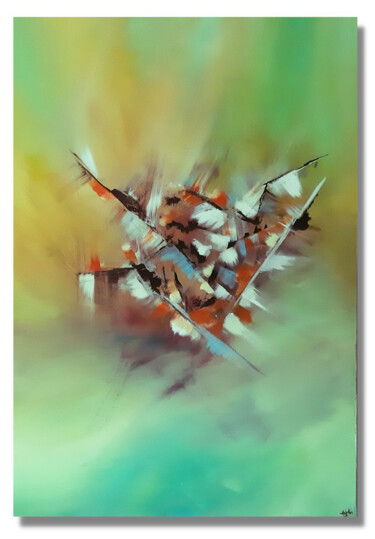 Painting titled "Soft Wreck" by Habiba, Original Artwork, Acrylic Mounted on Wood Stretcher frame