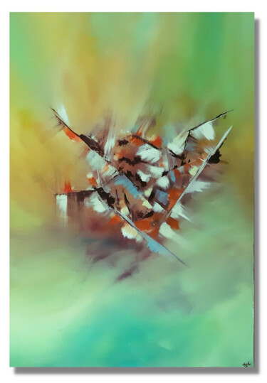 Schilderij getiteld "Soft Wreck" door Habiba, Origineel Kunstwerk, Acryl Gemonteerd op Frame voor houten brancard