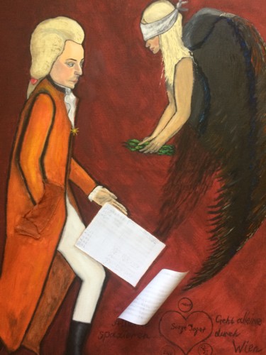 Peinture intitulée "Моцарт" par Serge Jagat, Œuvre d'art originale, Huile Monté sur Châssis en bois