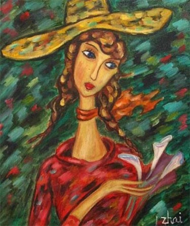 Peinture intitulée "Lily avec des Fleur…" par Zhai Fei, Œuvre d'art originale, Huile