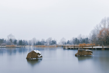 Fotografia intitolato "冬天的湖岸" da Zhai Yi Dao, Opera d'arte originale, Fotografia digitale