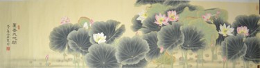 Pintura titulada "Lotus fragrance in…" por Huizhen Zhang Zhang Hui Zhen, Obra de arte original, Pigmentos