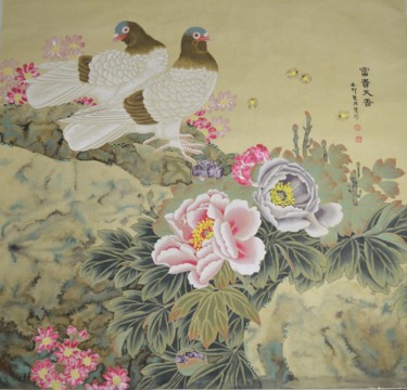 Peinture intitulée "The calm of the ric…" par Huizhen Zhang Zhang Hui Zhen, Œuvre d'art originale, Pigments