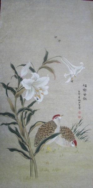 Pintura intitulada "Wealth and honor 富乐…" por Huizhen Zhang Zhang Hui Zhen, Obras de arte originais, Pigmentos