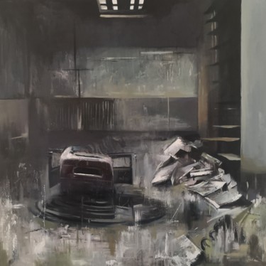 Painting titled "LA CASA IN SILENZIO" by Weixuan Zhang, Original Artwork, Oil