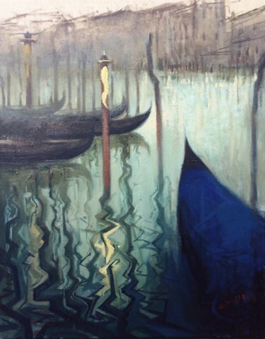 Malerei mit dem Titel "venezia" von Weixuan Zhang, Original-Kunstwerk, Öl