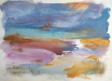 Pittura intitolato "Sunset beach" da Zhanna Fedosova, Opera d'arte originale, Acquarello