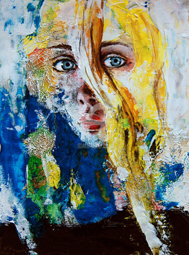 Malarstwo zatytułowany „UNIQUE ABSTRACT WOM…” autorstwa Zhanna Ilieva, Oryginalna praca, Akryl
