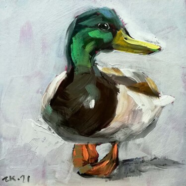 Painting titled "Duck Painting Farm…" by Zhanna Kan, Original Artwork, Oil