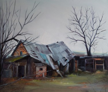 Картина под названием ""Заброшенная хата"" - Жанна Захарченко, Подлинное произведение искусства, Масло