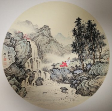 Malerei mit dem Titel "NO.24 Flowing like…" von Gang Zhao Zhao Gang, Original-Kunstwerk, Pigmente